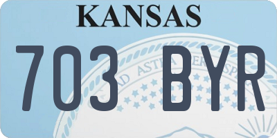 KS license plate 703BYR
