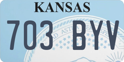 KS license plate 703BYV