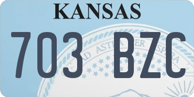 KS license plate 703BZC