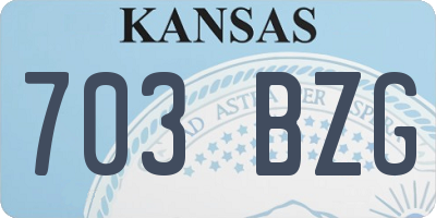 KS license plate 703BZG