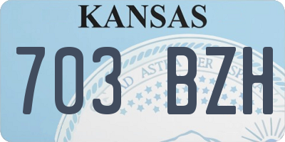 KS license plate 703BZH