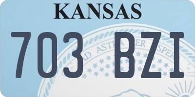 KS license plate 703BZI