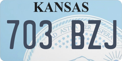 KS license plate 703BZJ