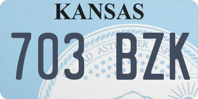 KS license plate 703BZK