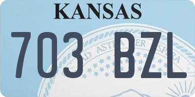 KS license plate 703BZL