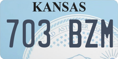 KS license plate 703BZM