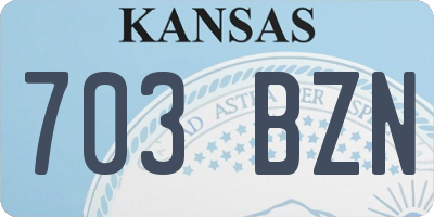 KS license plate 703BZN