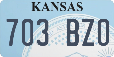 KS license plate 703BZO