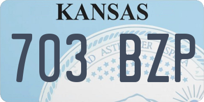 KS license plate 703BZP