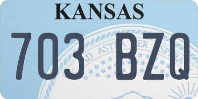 KS license plate 703BZQ