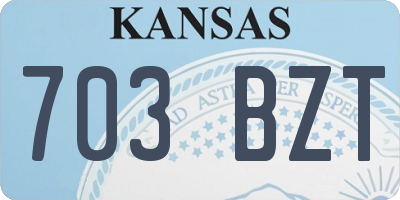 KS license plate 703BZT