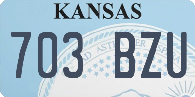 KS license plate 703BZU