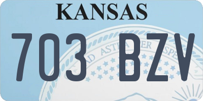 KS license plate 703BZV