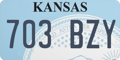 KS license plate 703BZY