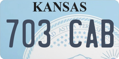 KS license plate 703CAB