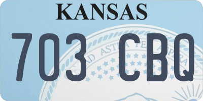 KS license plate 703CBQ