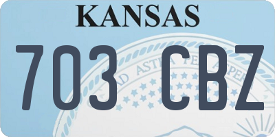 KS license plate 703CBZ