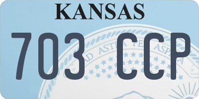 KS license plate 703CCP