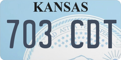 KS license plate 703CDT