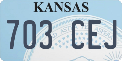 KS license plate 703CEJ