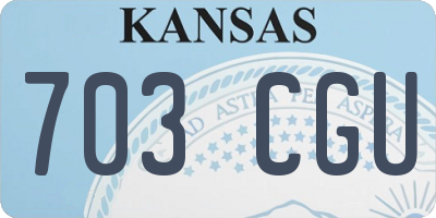 KS license plate 703CGU