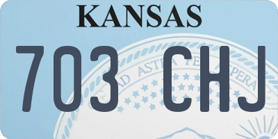 KS license plate 703CHJ