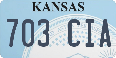 KS license plate 703CIA