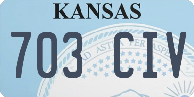 KS license plate 703CIV