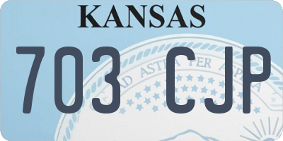 KS license plate 703CJP