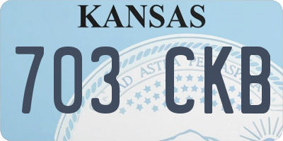 KS license plate 703CKB