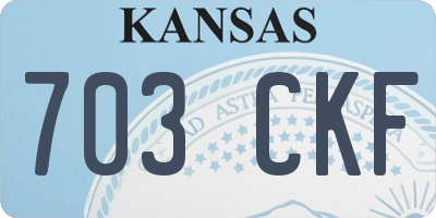 KS license plate 703CKF