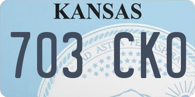 KS license plate 703CKO