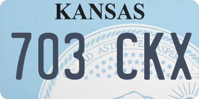KS license plate 703CKX