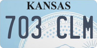 KS license plate 703CLM