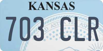 KS license plate 703CLR