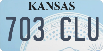 KS license plate 703CLU