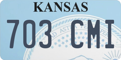 KS license plate 703CMI