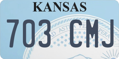KS license plate 703CMJ