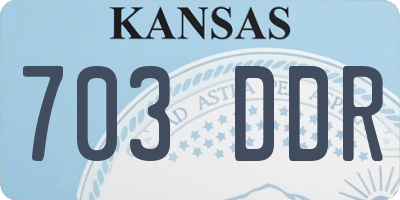 KS license plate 703DDR