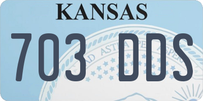 KS license plate 703DDS
