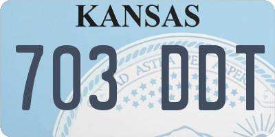 KS license plate 703DDT