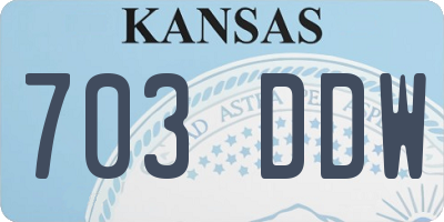 KS license plate 703DDW