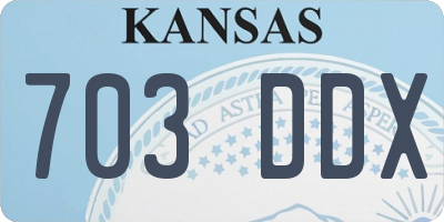 KS license plate 703DDX