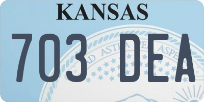 KS license plate 703DEA