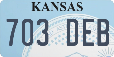 KS license plate 703DEB