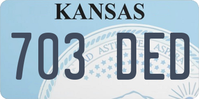 KS license plate 703DED