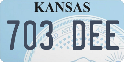 KS license plate 703DEE