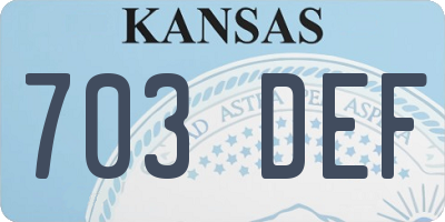 KS license plate 703DEF