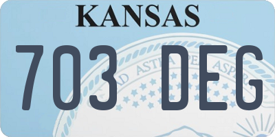 KS license plate 703DEG