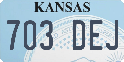 KS license plate 703DEJ